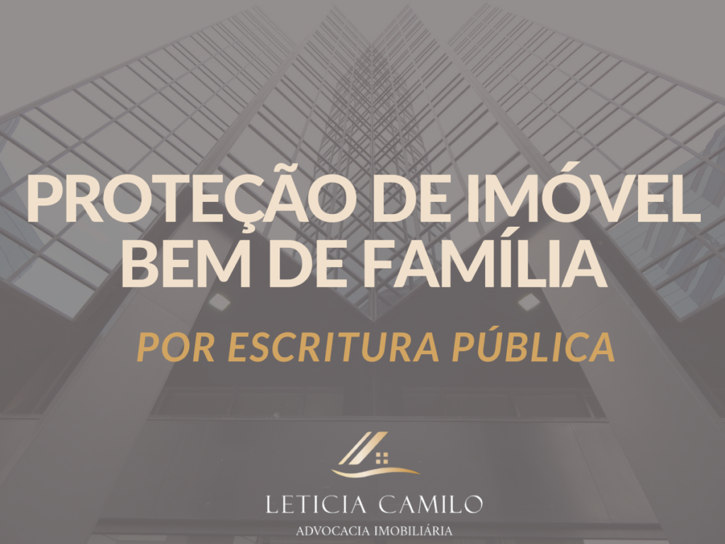 PROTEÇÃO DE IMÓVEL BEM DE FAMÍLIA POR ESCRITURA PÚBLICA Leticia Camilo